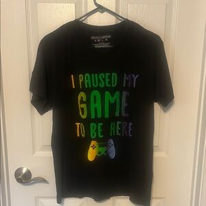 Black Gaming Tee with Colorful Print